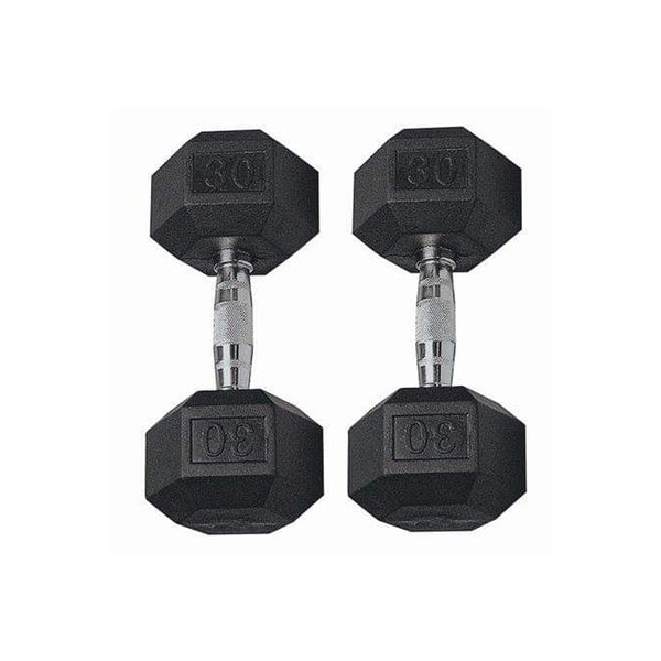 Hex Dumbbells with Rubber Ends 25lb 50lb – Chris Sports