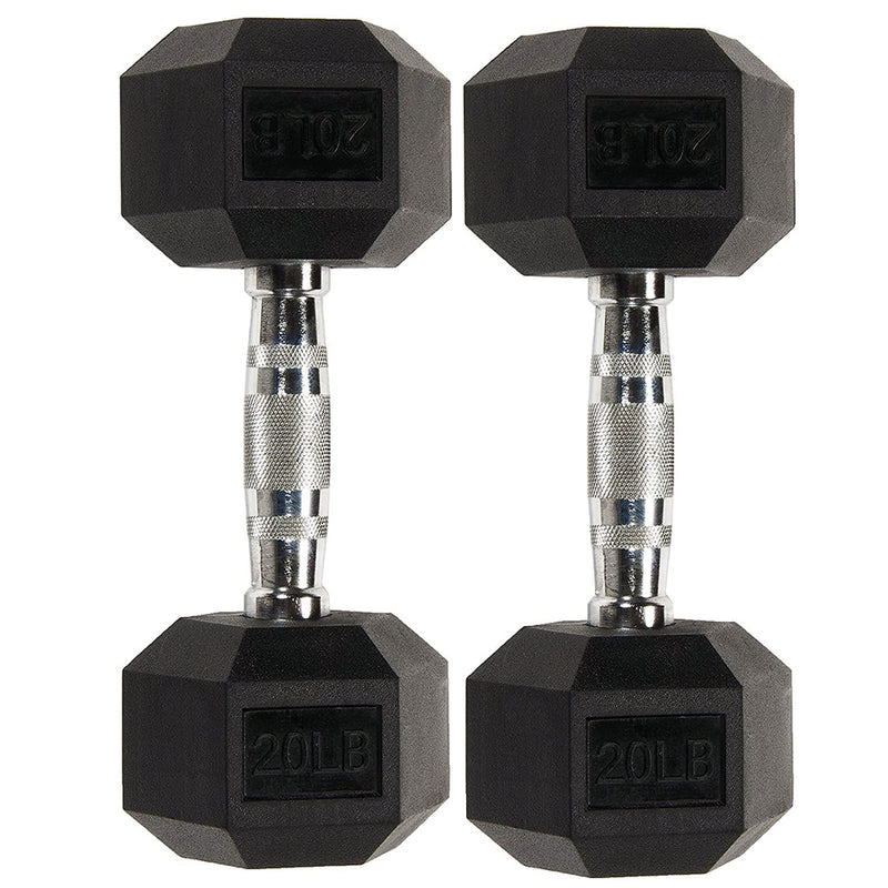 Hex Dumbbells with Rubber Ends (5lb, 10lb, 15lb, 20lb) – Chris Sports