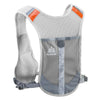 Gray hydration vest with orange accents and AONIJIE branding on a white background