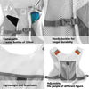 Athletic vest with water bottle holders and features highlighted