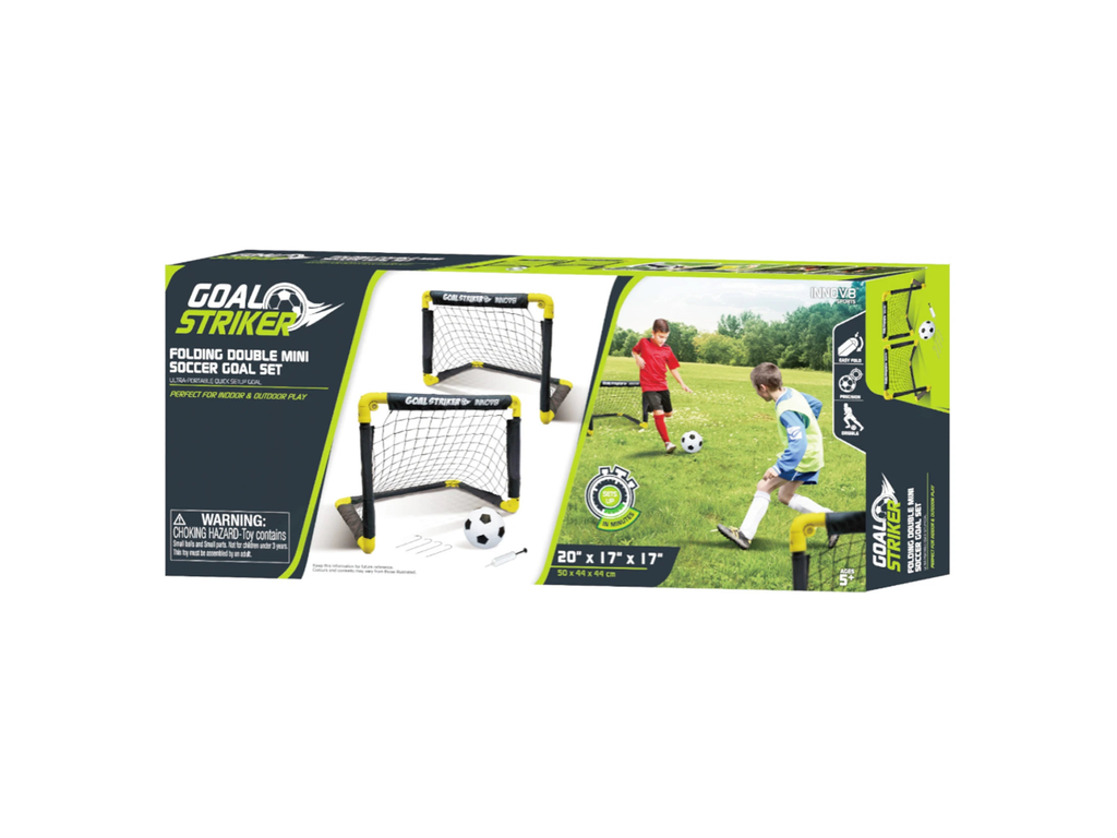 Goal Striker - Folding Double Mini Soccer Goal Set