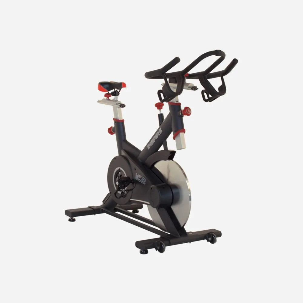 Spinning bike with a white background