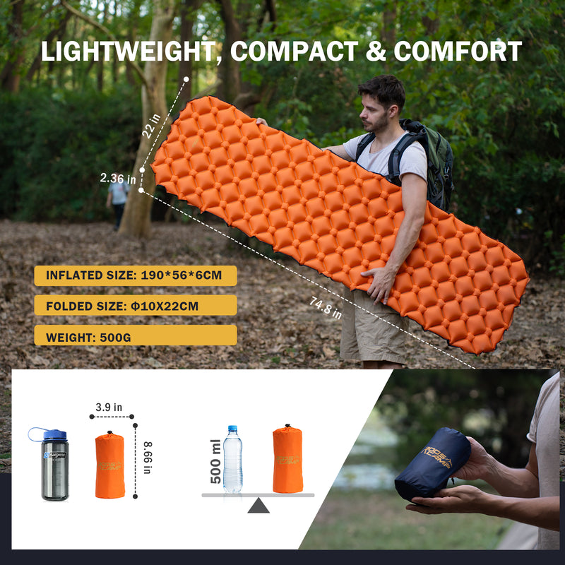 Roospad Ultra Sleeping Pad Orange Black – Chris Sports