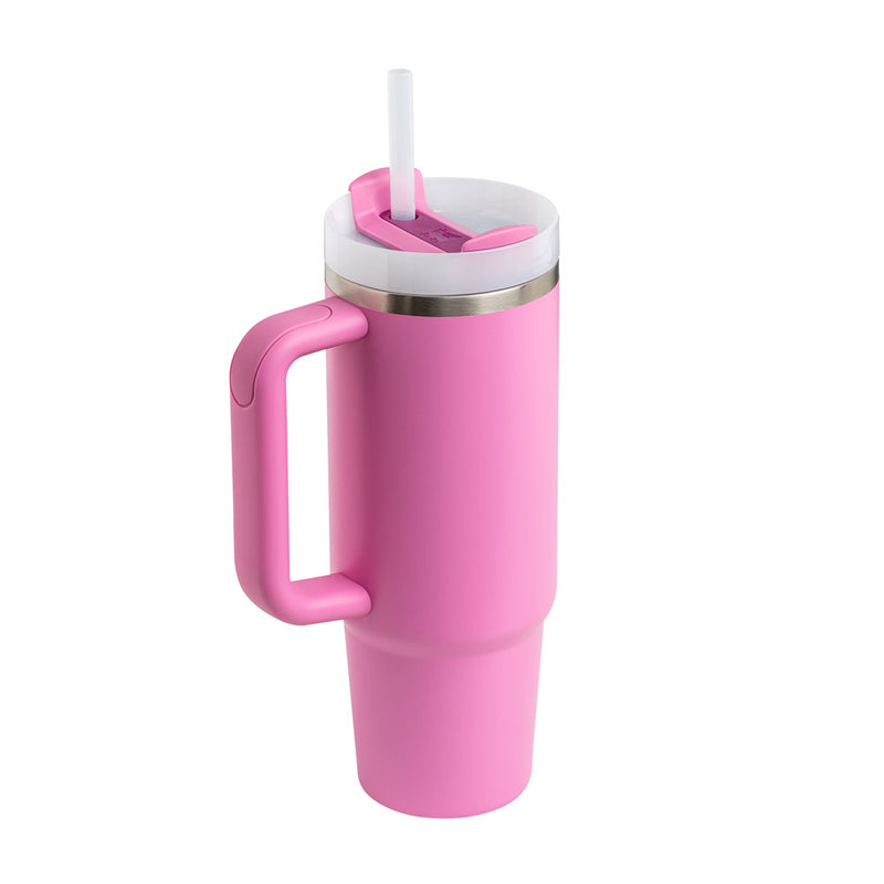 Stanley Quencher H2.0 FlowState Stainless Steel Vacuum Insulated Tumbler  With Lid And Straw For Water, Iced Tea Or Coffee - Stanley Tumbler -  Stanley Tumbler - Stylish Stanley Tumbler - Pink Barbie Citron Dye Tie