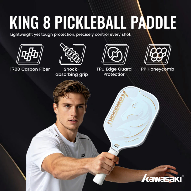 Kawasaki King 8 Pickleball Paddle – Carbon Fiber, USA Approved