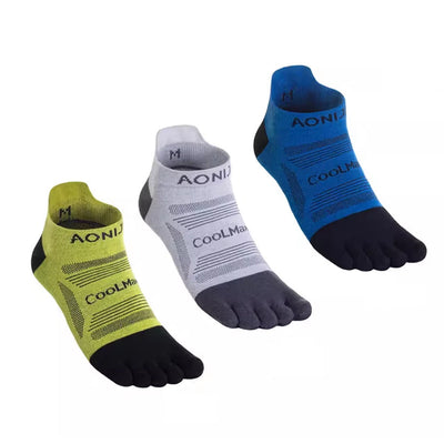 Aonijie E4839 3pcs Five Toe Sports Socks – Lightweight Breathable Low Cut for Running & Training