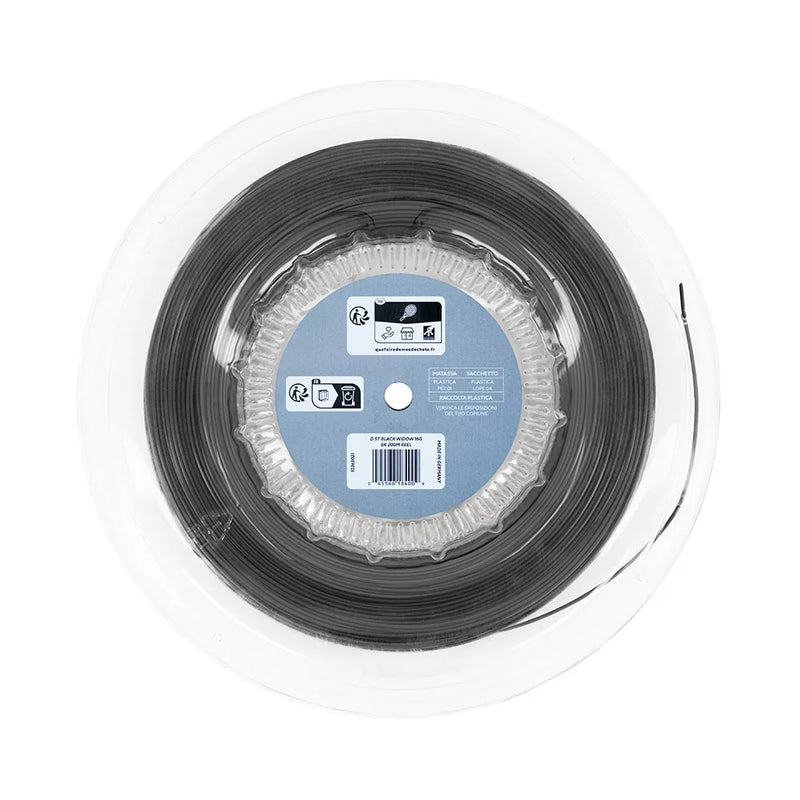 Dunlop Black Widow 16G Tennis String Reel 200m – Spin & Control – Chris Sports
