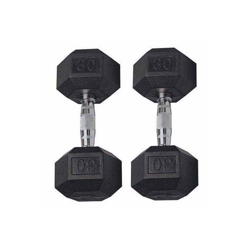 Hex Dumbbells with Rubber Ends 25lb 50lb – Chris Sports