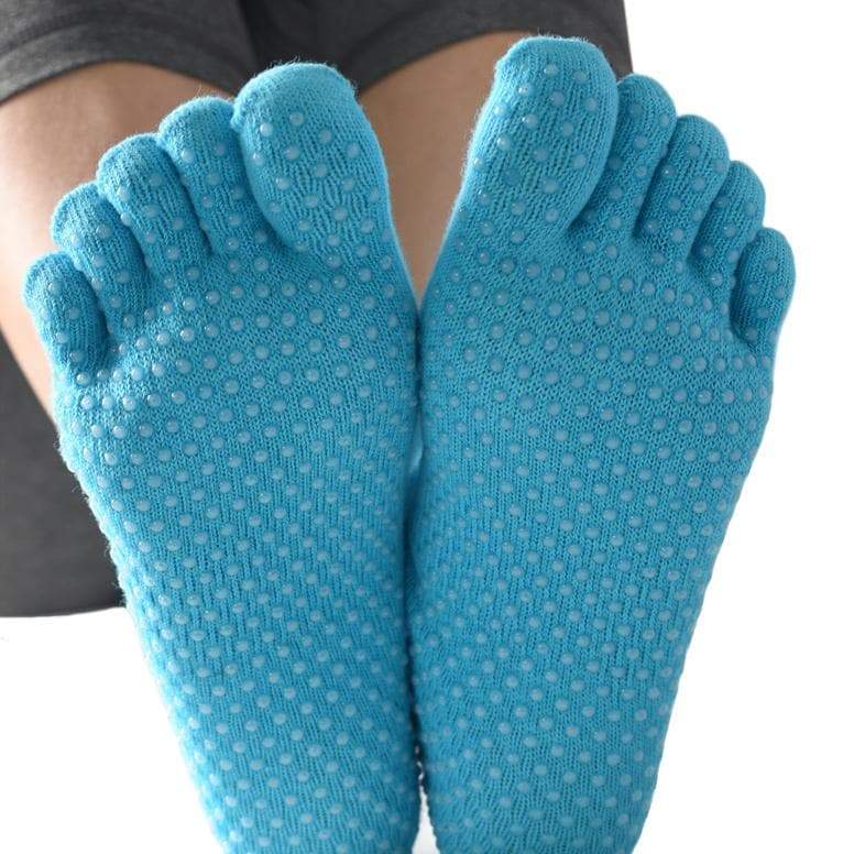 Yoga Socks Non Slip Pilates Massage 5 Toe Socks with Grip Exercise Gym 4  Colours 