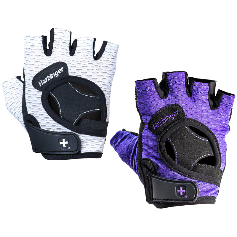 Harbinger Women's Training Grip Fitness Gloves - Blue/Grey Small 1EA