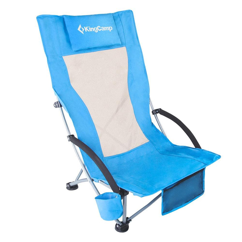 KingCamp High Backed Beach Folding Camping Chair (Blue)