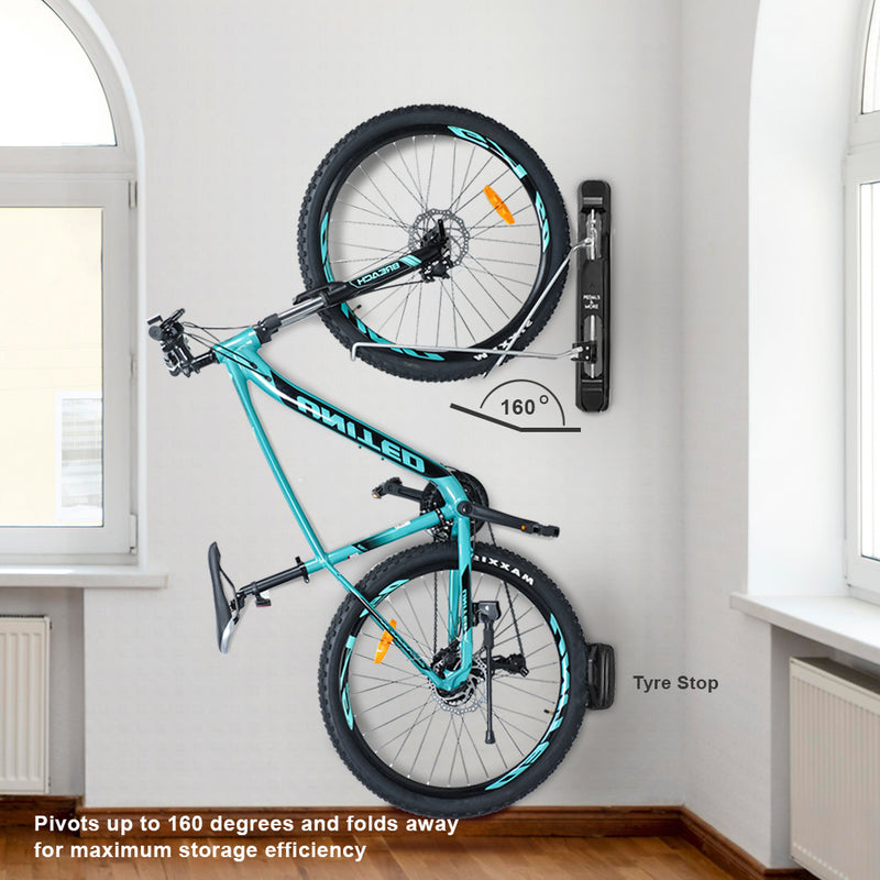 Pedals And More Wall-Mounted Bike Rack Gravel/Road and Mountain