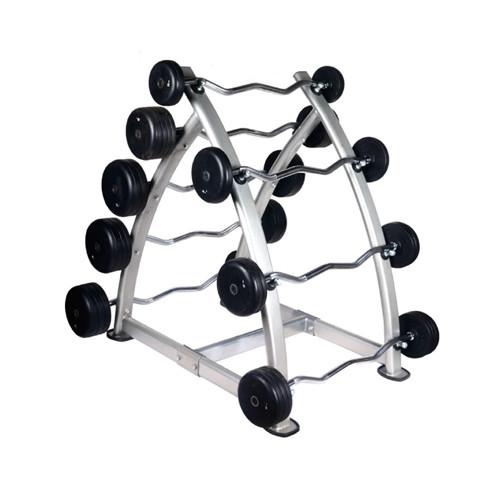 Fitness & Athletics Barbell Rack with Curl Bar Rubber Barbell Set