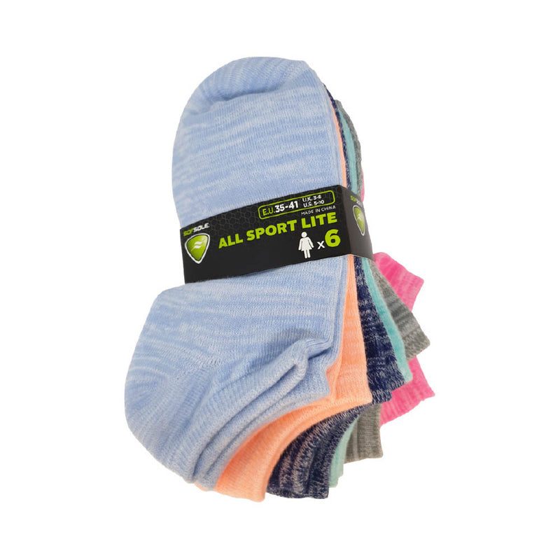 Sof Sole Women's Socks Lifestyle No Show 6-pack (3 colors/patterns)