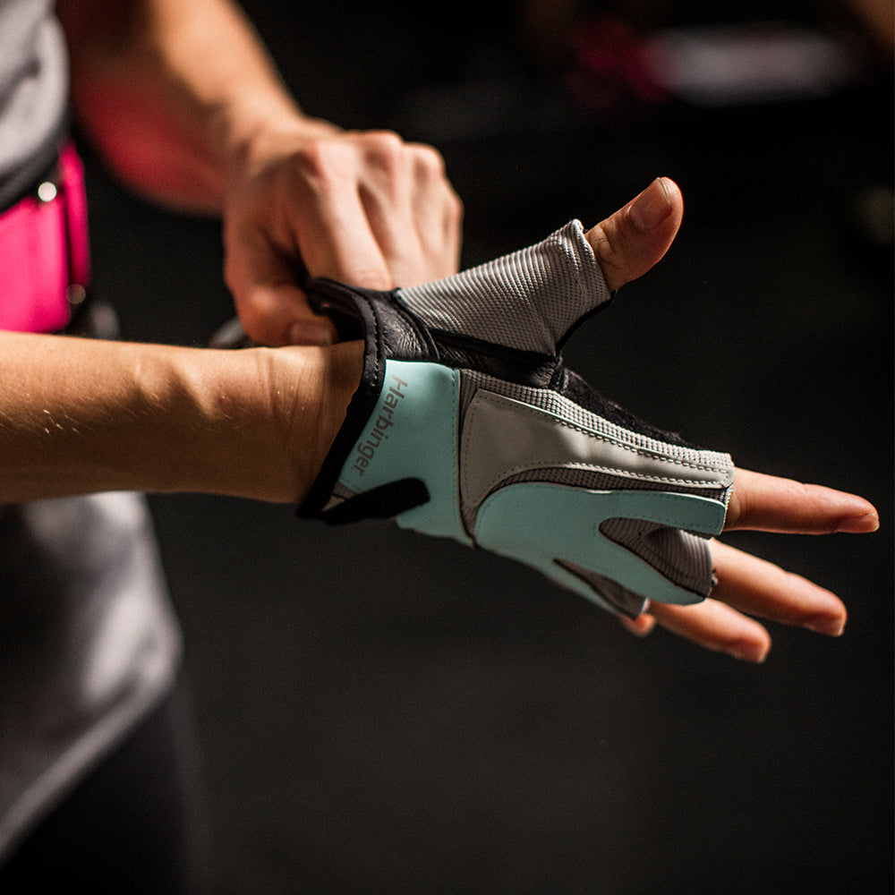 Harbinger Women's Training Grip Fitness Gloves - Blue/Grey Small 1EA